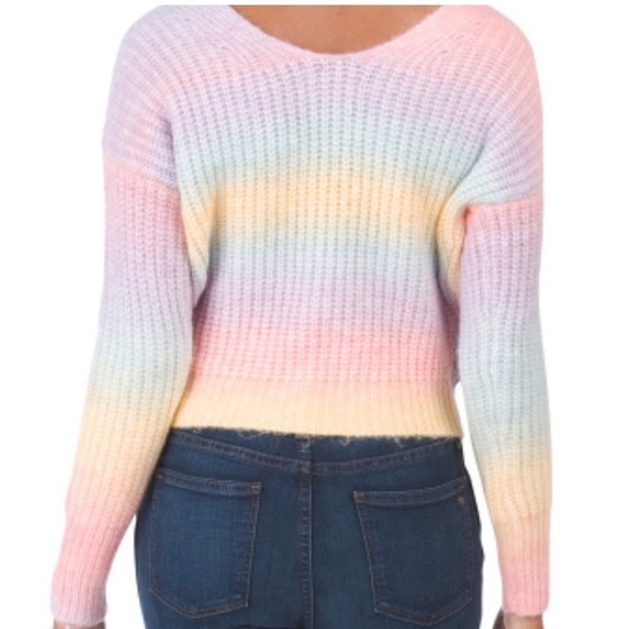 Rainbow ombré cropped sweater - Picture 2 of 3